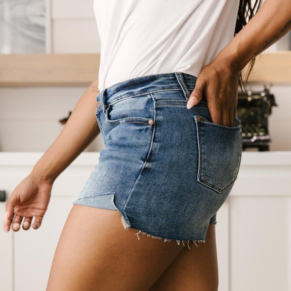 Judy Blue Tulip Denim Shorts - Picture 13 of 16